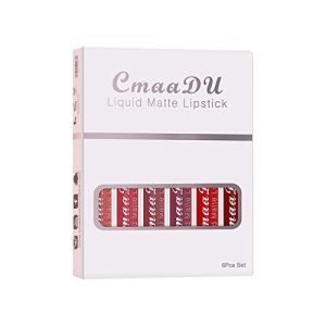 6 Pcs Matte Liquid Lip Gloss Set, 6 Nude / Dark Colors Long-Lasting Non-Stick Cup Waterproof Lipstick Set Gift for Women