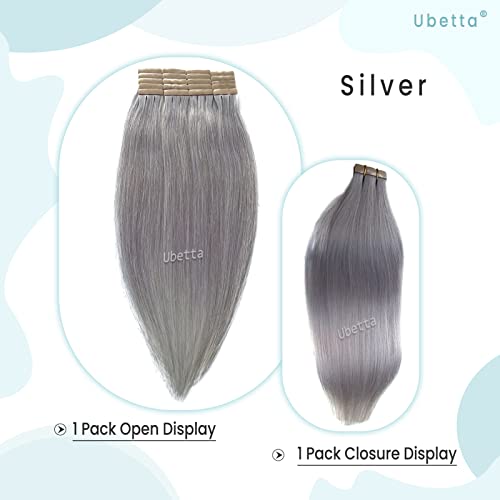 Platinum Silver Remy Human Hair Tape In Extensions 20 Pieces 22 Inch - Image 7