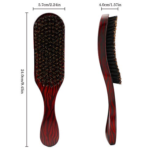 Mahogany Ergonomic Handle Natural Boar Bristle Hair Brush for All Hair Types - Image 2