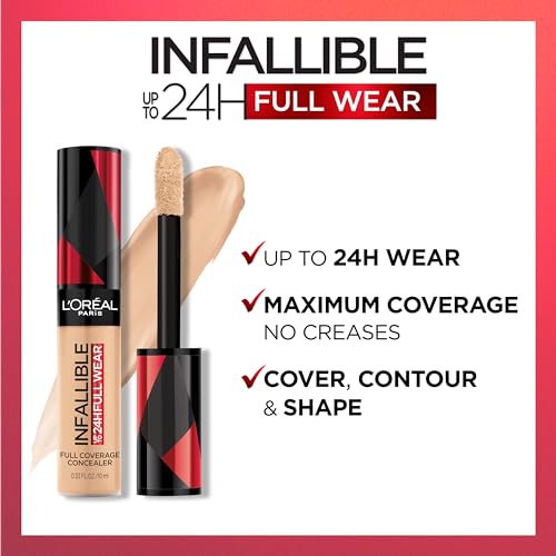 L'Oreal Paris Infallible Full Wear Waterproof Matte Caramel Concealer Full Coverage 0.33 fl oz - Image 4