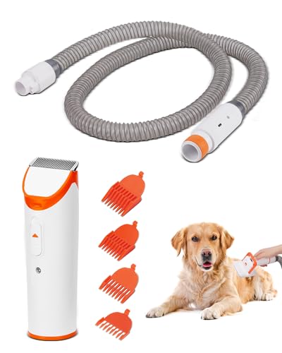 Pet Vacuum Attachment for Dogs Grooming, 2-in-1 Dog Brush Vacuum Attachment for Shedding, Compatible with Shark, Dyson, Miele, Shop Vac and Most Vacuum Cleaners, Interface Diameter 1.35”-1.85“