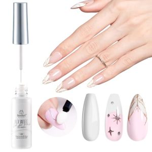 Beetles 7ml White No Wipe Gel Polish for Nail Art & Chrome Effects