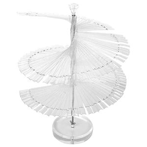 120 Pcs Nail Swatch Sticks Display Stand Clear Fake Nail Practic Tips Spiral Display Shelf Nail Art Polish Display Tips for Uv Gel Nail Polish Color Chart