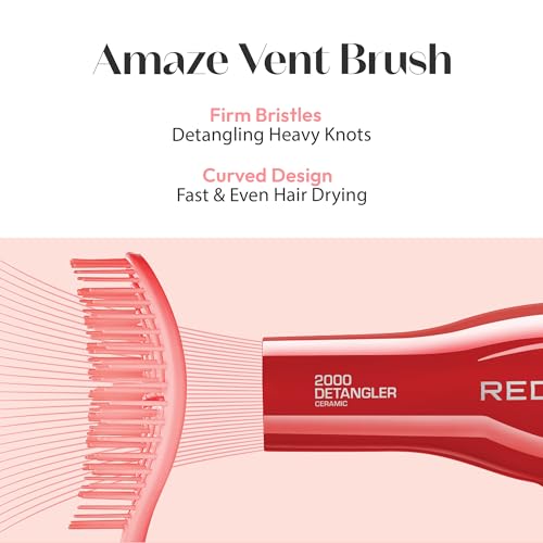 RED by Kiss Dry Vent Detangling Hair Brush, Amaze Detangler Hair Brush for Adults and Kids, Hair Straightening Brushes for Straight, Curly, Wet and Dry Hair, Styling Brushes for Blow Drying (Circle) - Image 4
