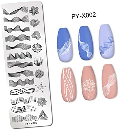 Plant Design Nail Art Stamping Kit with Fake Nails and Finger Tape 1 Set - Image 5