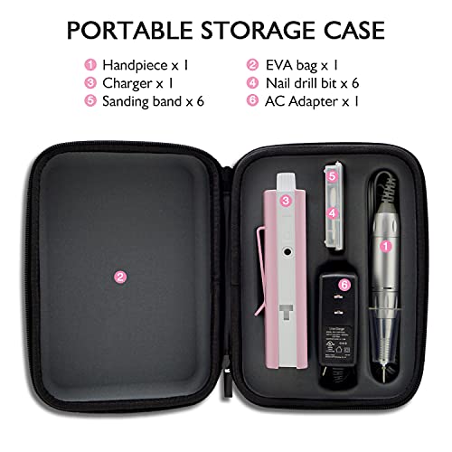 Rechargeable Cordless Nail Drill Kit for Gel and Acrylic Nails - Image 7