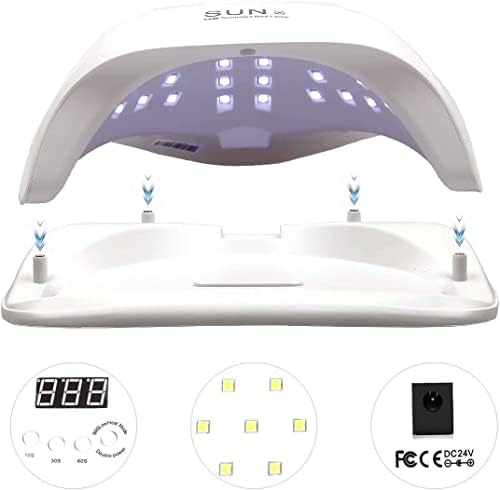 54W Gel UV LED Nail Lamp, Nail Dryers for Gel Polish Curing Lamp with 36 Dual Light Source LEDs, 4 Timer Setting Gel Nail Polish Kit with UV Light, Professional Polygel Nail Kit - Image 5