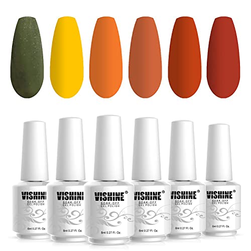 Vishine 6 Piece Gel Nail Polish Kit for Fall/Winter, 8ml Bottles, New - Image 3