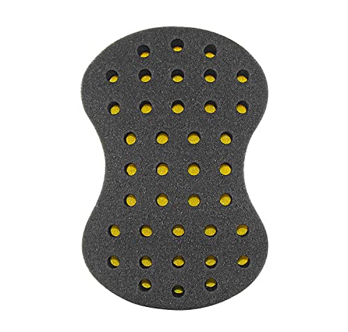 Double-Sided Hair Sponge for Black Men/Women, Hair Twisting Sponge/Twist and Curl Sponge Brush, Barber Curling Care Tool Brushes for Afro Curly Styling Dreads/Curls, Big & Small Holes (Black) - Image 6