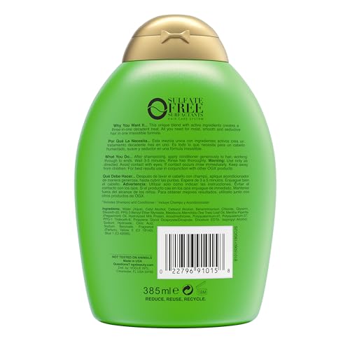 OGX Hydrating + Tea Tree Mint Conditioner, Nourishing & Invigorating Scalp Conditioner with Tea Tree & Peppermint Oil & Milk Proteins, Paraben-Free, Sulfate-Free Surfactants, 13 fl oz (Pack of 2) - Image 9