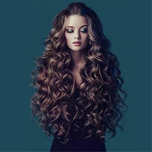 Brown Curly Wig Long Wigs for Women, Brazilian Body Wave Wigs Natural Look Wave Curly Hair Wig Pre Plucked Soft Comfortable Wigs - 25 In⦠- Image 2