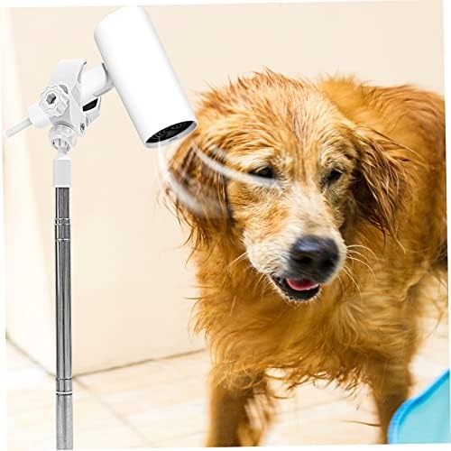 Pet Hair Dryer Hands Free Dryer Holder Pet Hair Blower Stand Shelf Bracket Hair Dryer Stand Holder Rotating Stand Floor Stand Cat White Plastic with Hood Water Blower - Image 7