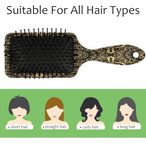 Paddle Hair Brush Retro Pattern Air Cushion Combs Anti-Static Comb Hair Brush 8.66 * 2.75 IN Soft Scalp Massage Brush for Women and Men - Image 3