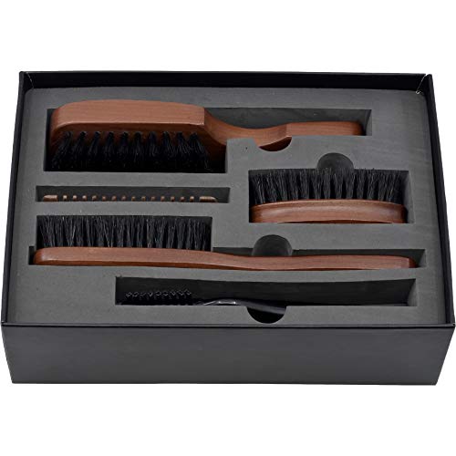 Murai Beard Kit for Men Gift Set Mens Beard Grooming Kit - Military Paddle Hair Brush, Large Handle Beard Brush, Pocket Sized Oval Beard Brush, Wood Beard Comb, and Hairbrush Cleaner - Image 3