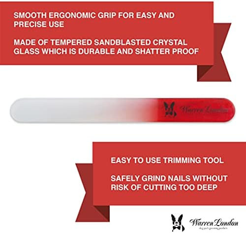 Warren London Glass Dog Nail File for Dogs- Sandblasted Glass Dog Nail Filer for Dogs- Best Dog File for Nails in Dog Claw Care - Image 3