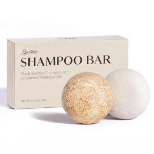 Shampoo Bar Deep-Cleaning |All Natural |Helps All Hair |Fragrance Free |Equipped Soap Bag Zero Waste, Floral Shampoo bar,Unscented |Travel essentials(2 PACK)