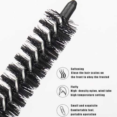 4-Piece Mini Round Hair Brush Set with Wooden Handle and Nylon Bristles for Curly Hair - Image 4