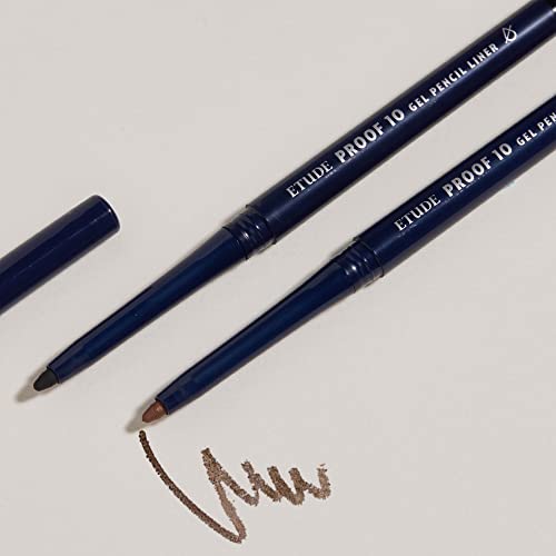 ETUDE Proof 10 Gel Pencil Liner 0.3g (#2 Dark Cacao) (21AD) | Creamy Gel Texture Eyeliner with Wearable Shades to Create Precise Line Eye Makeup without Efforts - Image 8