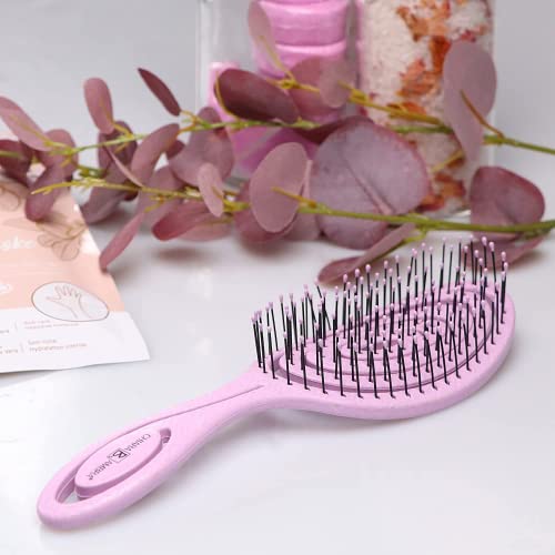 Vegan Climate Neutral Pink Detangling Brush for Thick Curly Hair - Image 9