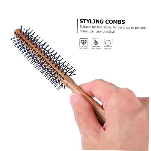Boar Bristle Round Brush for Short Hair and Beards Ergonomic Handle 4 Inch - Image 2
