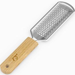 Foot File - Callus Remover Tool for Dead Skin Removal, at Home Pedicure Tools, Foot Rasp Callus Remover Feet and Heels, Smooth Soft Feet Using a Grater & Scraper (Bamboo & Stainless Steel) (1 Pack)