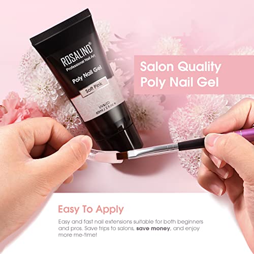 ROSALIND Pink Poly Nail Gel, 60ml Soft Pink Poly Extension Gel for Nail Natural Builder Nail Gel Pink Color, Light Pink Poly Extension Nail Decoration Long-Lasting Poly Nail Enhancement Gel - Image 5