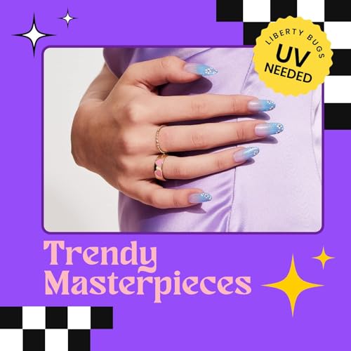 6 Piece Pastel Shimmer Jelly Gel Nail Polish Set with Glitter Accents - Image 4