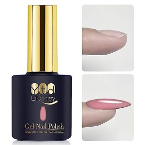 YTD Likomey Builder Nail Gel,15ml Rose Pink Builder Base Gel Nail Polish 5-in-1 Multifunctional Strengthener Extension Enhancement Reinforce Shaping Nude Neutral Color Hard UV Gel,JG337