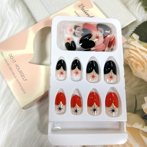 Short Oval Gold French Press on Nails with 3D Pearl Design, 24pc Set - Image 5