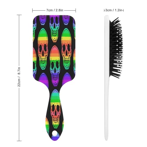 Detangling Hair Brush for Women Anti-Static Air Cushion Comb, for Rainbow Skulls Massage Scalp Hairbrush for Long, Thick, Curly, Wavy, Dry or Damaged Hair - Image 2