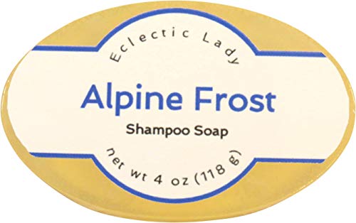 Eclectic Lady Alpine Frost Shampoo Soap Bar with Pure Argan Oil, Silk Protein, Honey Protein and Extracts of Calendula Flower, Aloe, Carrageenan, Sunflower - 4 oz Bar