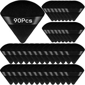 90Pcs Powder Puffs for Face Powder-Triangle Soft Makeup Pads for Pressed Powder-Wedge Shape Makeup Puff for Loose Powder and Foundation,Undereye Setting,Wet Dry Face Exquisite Makeup Face Powder Puff Tool