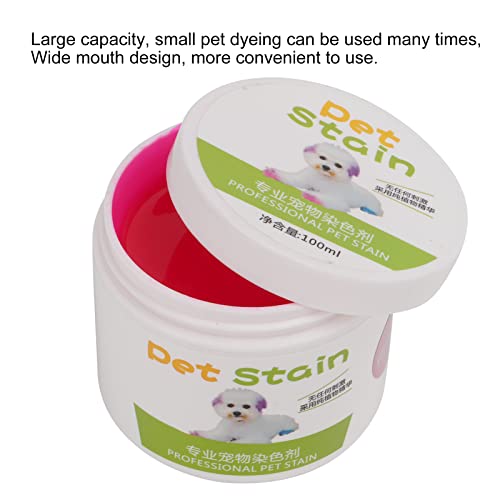 Pet Hair Coloring Cream, Dog Hair Dye Cream Plant Extract Bright Color Large Capacity for Pet Dogs(Cherry blossom powder) - Image 3