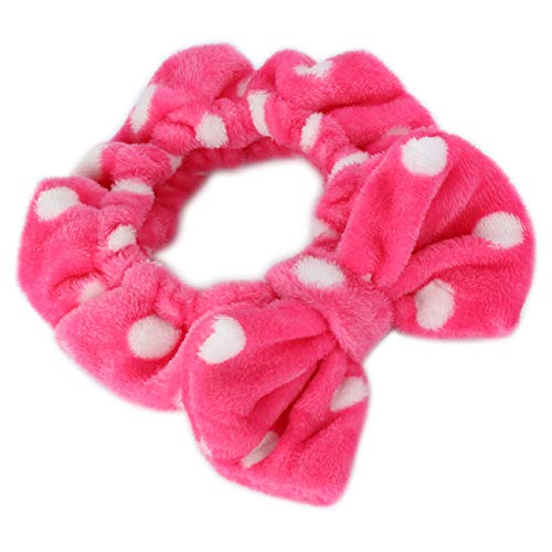 Hairizone Makeup Wrap Headband for Facial Wash Shower Hairband Adjustable Elastic Bowknot Cosmetics Hair Band for Women (Roseo) - Image 6