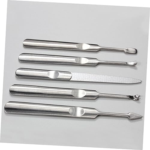Housoutil Dead Skin Shovel Dead Skin Fork Removal Fork Manicure Cuticle Under Nail Cleaner Tool Gel Nail Polish Remover Nail Stamping Tool Nail Art Tools Trimmer Dead Skin Remover Edge Care - Image 5
