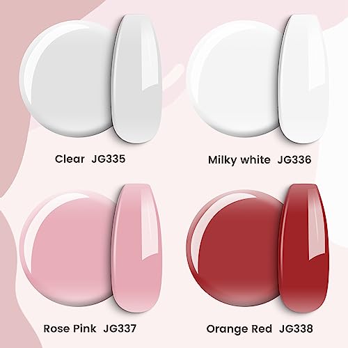 YTD Likomey Builder Nail Gel,15ml Rose Pink Builder Base Gel Nail Polish 5-in-1 Multifunctional Strengthener Extension Enhancement Reinforce Shaping Nude Neutral Color Hard UV Gel,JG337 - Image 7