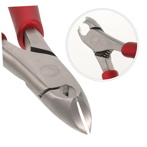 2pcs Manicure Tools Trimmer Nail Clippers Nail Art Tools Cuticle Removing Tool Household Cuticle Nipper Stainless Steel Cuticle Nipper Metal Portable Red Plastic - Image 4