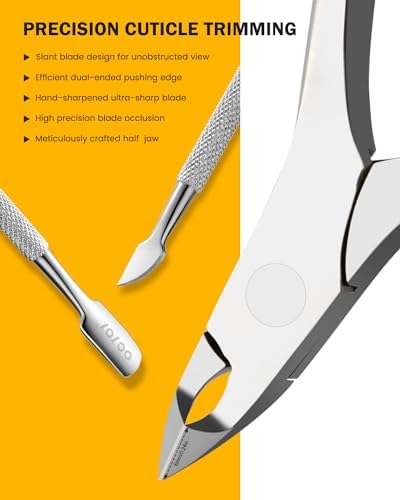 BEZOX Cuticle Trimmer with Pusher - Salon Quality Cuticle Clipper with Cuticle Pushers, Super Sharp Cuticle Cutters and Dual-End Nail Pushers Cuticle Stick, Professional Manicure Tools - Image 5