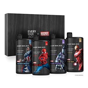 Every Man Jack Marvel Collectors Box 16 oz Four Scent Body Wash Gift Set New