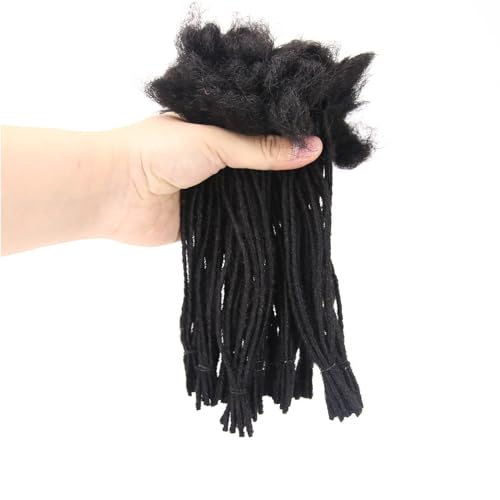 ZigZag Hair Minilocs Dreadlocks Extensions 0.2cm 100strands Micro Sisterlocs Extensions Human Hair Loc Crochet Braiding Hair Decoration for Men/Women/Children (8 Inch, Natural Color) - Image 2