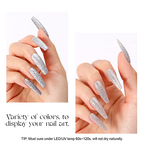 ROSALIND 6 Color Glitter Gel Nail Polish Set for Professional Home DIY Manicures - Image 3