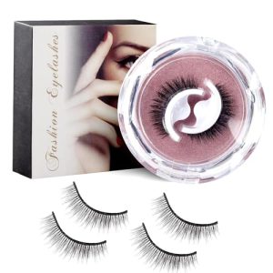 Self Adhesive Eyelashes,4 PCs Reusable Adhesive Eyelashes,Self Sticking Eye Lashes 3D Mink,False Eyelashes Natural Look,No Glue or Eyeliner Needed