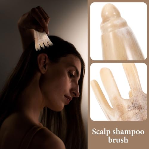 Gentle Horn Scalp Massager Comb with Wide Teeth for Neck and Head Relaxation Treatment - Image 7