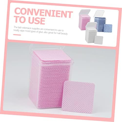 FRCOLOR 5pcs 3 Eyelash Glue Cleaning Non-Woven Fabric Lash Glue Wipes Nail Polish Remover lint Free Wipes Nails Glue Nail molding Gel Glue Bottle Cleaning Pad Cotton Supplies Make up - Image 4