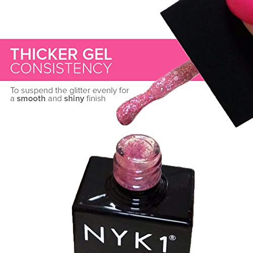 NYK1 Diamond Wedding Day Pink Gel Nail Polish 15ml Long-Lasting Color - Image 5