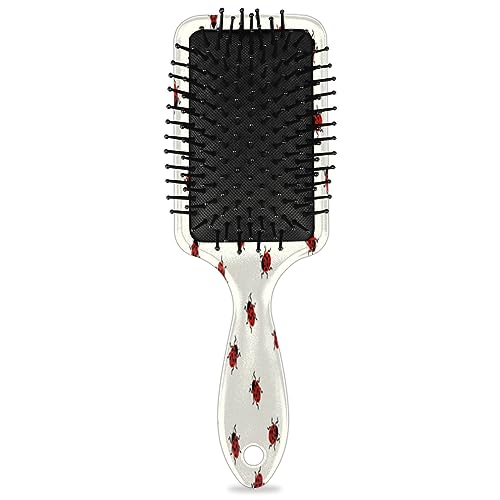 Red Ladybug Patterns Wet Hair Brush for Women Men Detangling Travel Brush Glide Through Tangles with Ease Pain-Free Comb for Wet, Curly, Short, Thick, Long Hair and All Hair Types - Image 2