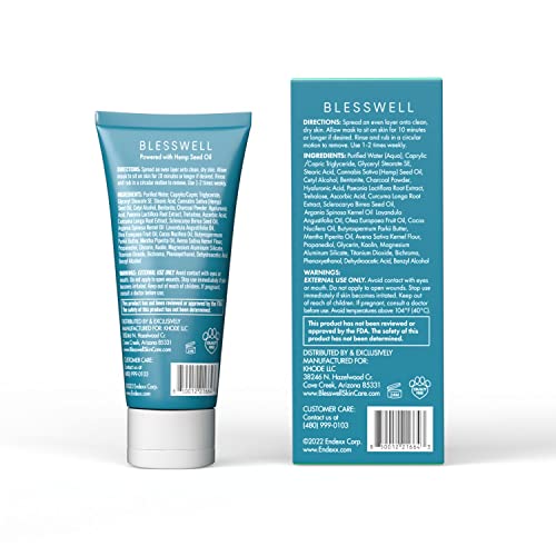 Blue Charcoal Face Mask - Men's Natural Cleansing Skincare - Pore Reducing, Skin Hydrating, Brightening, Clay and Charcoal Facial Mask, For All Skin Types - Blackheads, Acne, Oily or Dry Skin (2-Pack) - Image 2