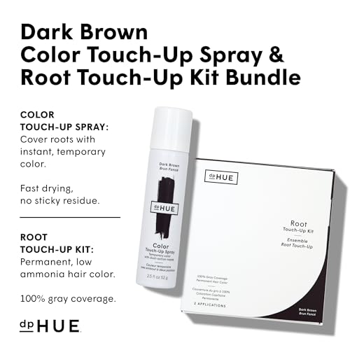 DpHUE Dark Brown Color Touch-Up Spray 2.5 oz and Vegan Root Touch-Up Kit - Image 2