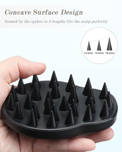 FREATECH 100% Silicone Hair Scalp Massager Shampoo Brush for Scalp Care and Hair Growth, Waterproof Shower Hair Scrubber Scalp Exfoliator for Dandruff and Buildup, Sturdy and Hygienic, Black - Image 4