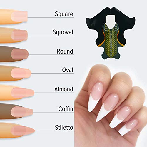 100pc Extra Long Stiletto Nail Forms for Gel Acrylic Extension with Fish Pattern - Image 8